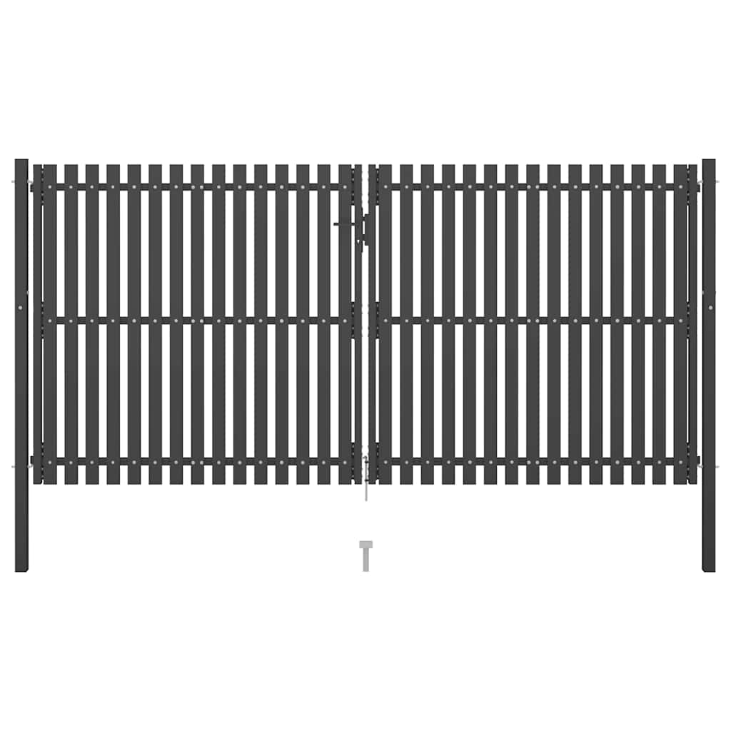 vidaXL Garden Gate Steel 400 x 175 cm Anthracite