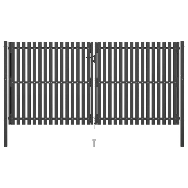 vidaXL Garden Gate Steel 400 x 175 cm Anthracite