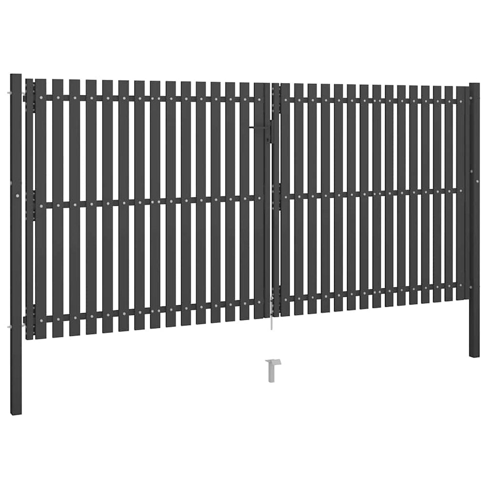vidaXL Garden Gate Steel 400 x 175 cm Anthracite