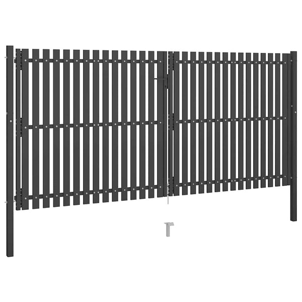 vidaXL Garden Gate Steel 400 x 175 cm Anthracite