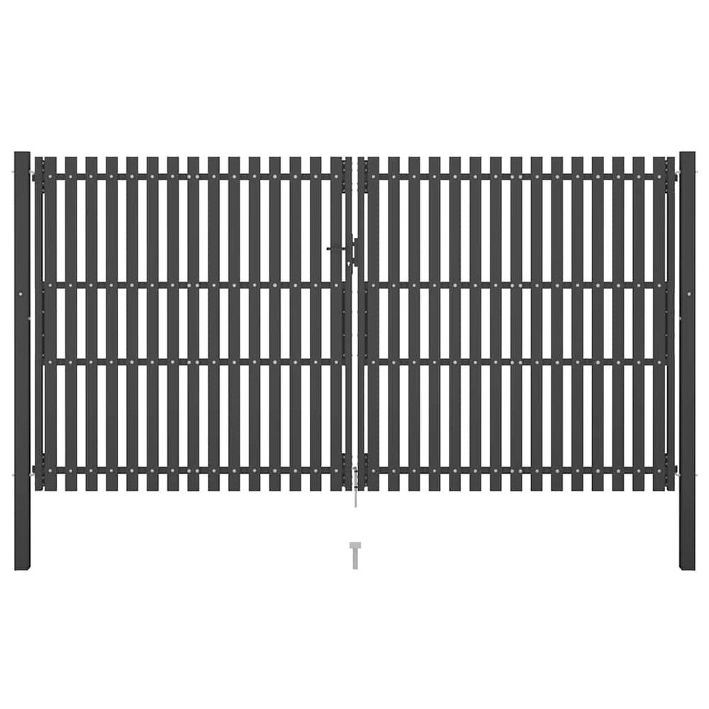 vidaXL Garden Gate Steel 400 x 200 cm Anthracite