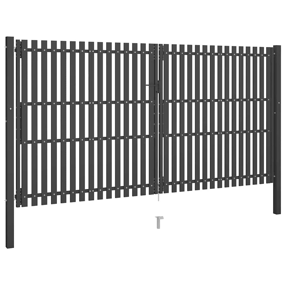 vidaXL Garden Gate Steel 400 x 200 cm Anthracite