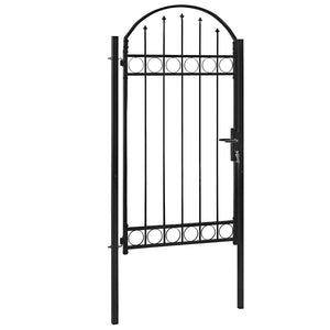 vidaXL Garden Gate ASSEN with Arch Top Steel 102 x 200 cm Black