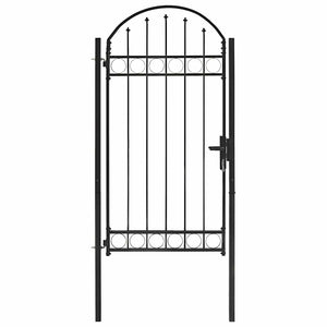 vidaXL Garden Gate ASSEN with Arch Top Steel 102 x 200 cm Black