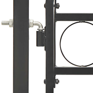 vidaXL Garden Gate ASSEN with Arch Top Steel 102 x 200 cm Black