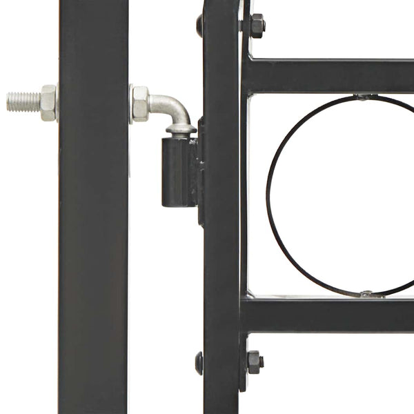 vidaXL Garden Gate ASSEN with Arch Top Steel 102 x 200 cm Black