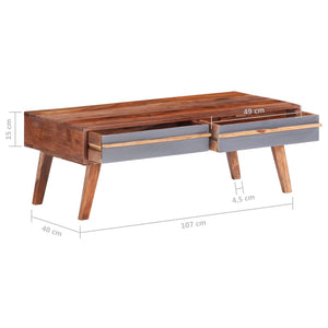vidaXL Coffee Table Grey 110x50x40 cm Solid Wood