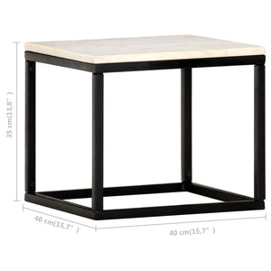 Couchtisch Weiß 40×40×35 cm Echtstein in Marmoroptik