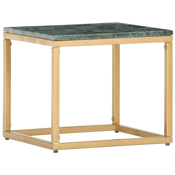 vidaXL Coffee Table Green 40x40x35 cm Genuine Stone Marble Look