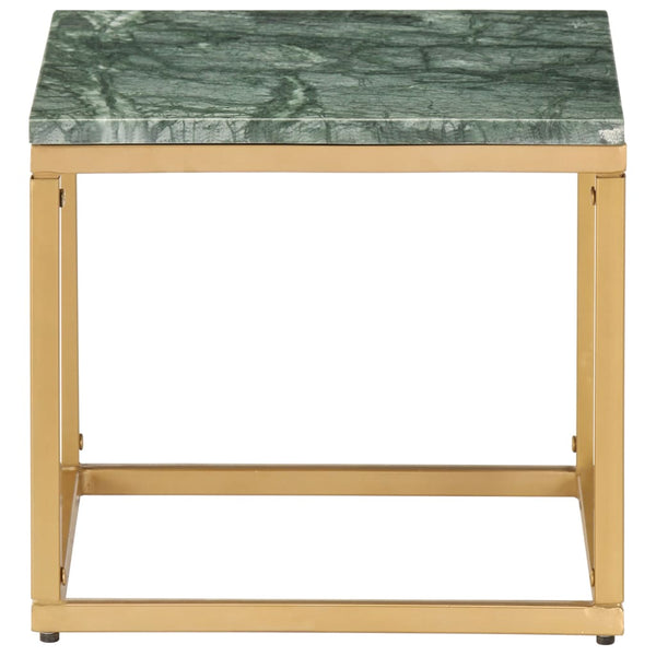 vidaXL Coffee Table Green 40x40x35 cm Genuine Stone Marble Look