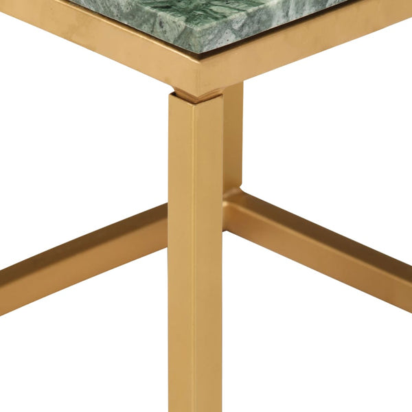 vidaXL Coffee Table Green 40x40x35 cm Genuine Stone Marble Look