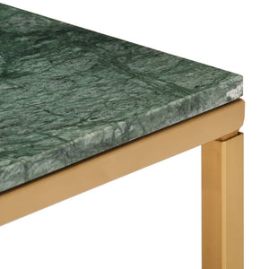 vidaXL Coffee Table Green 40x40x35 cm Genuine Stone Marble Look