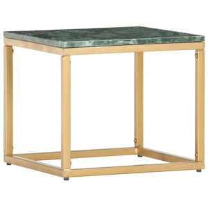 vidaXL Coffee Table Green 40x40x35 cm Genuine Stone Marble Look