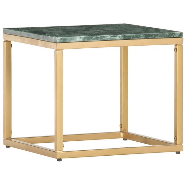 vidaXL Coffee Table Green 40x40x35 cm Genuine Stone Marble Look