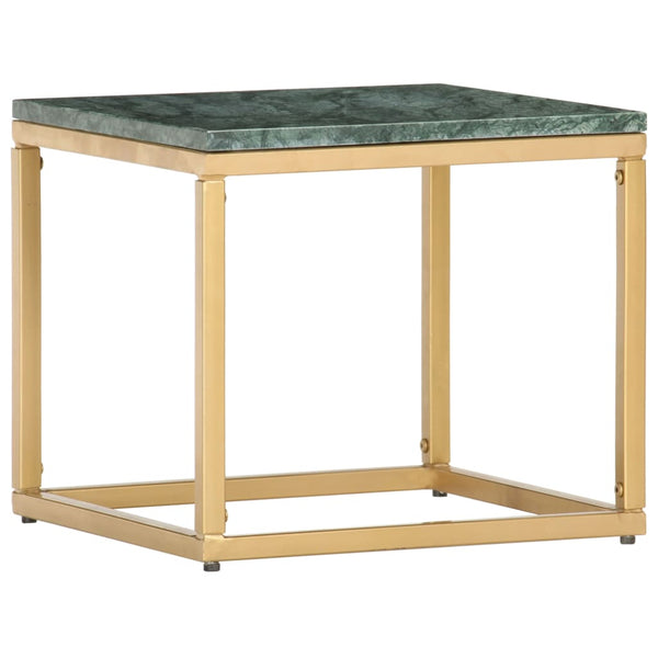 vidaXL Coffee Table Green 40x40x35 cm Genuine Stone Marble Look