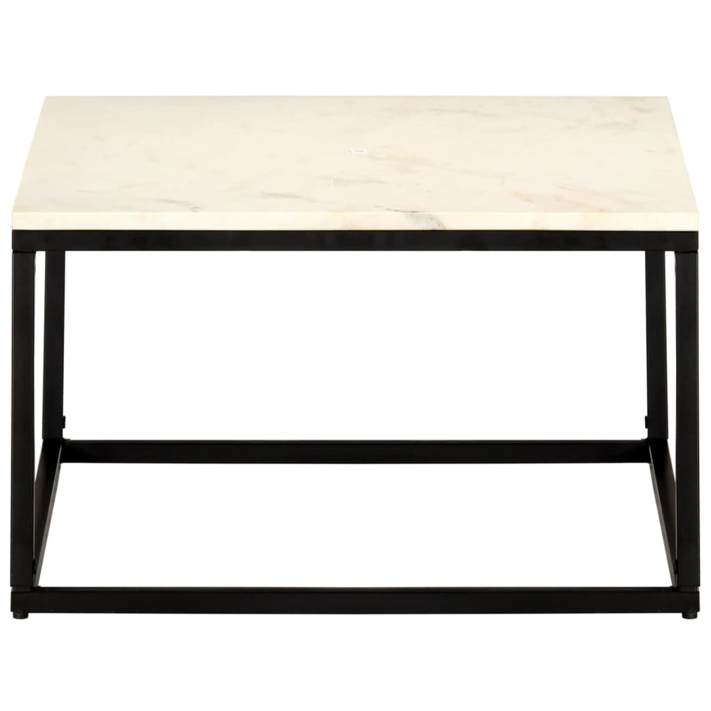 vidaXL Coffee Table White 60x60x35 cm Marble-Look Stone