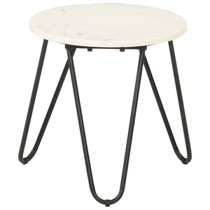 vidaXL Coffee Table White 40x40x40 cm Genuine Stone Marble Look