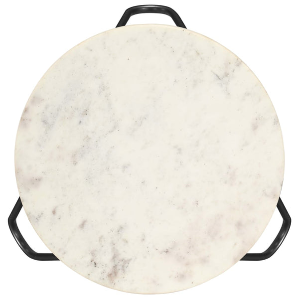 vidaXL Coffee Table White 40x40x40 cm Genuine Stone Marble Look