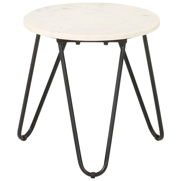 Couchtisch Weiß 40×40×40 cm Echtstein in Marmoroptik