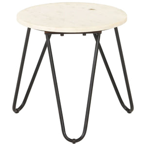 vidaXL Coffee Table White 40x40x40 cm Genuine Stone Marble Look