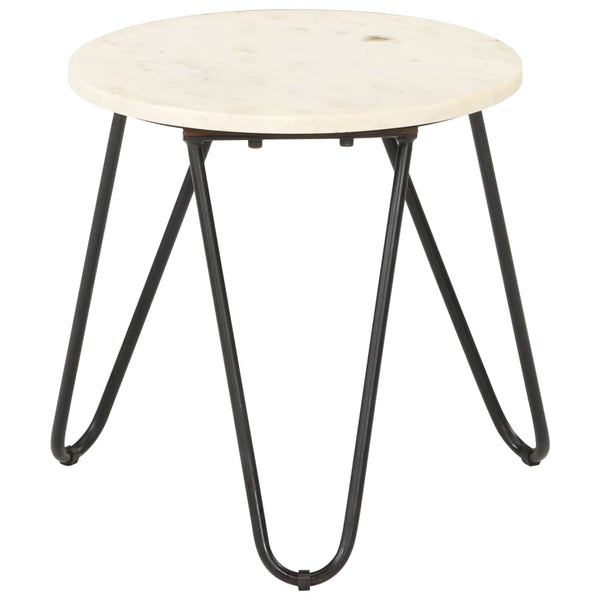vidaXL Coffee Table White 40x40x40 cm Genuine Stone Marble Look