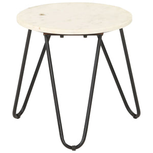 vidaXL Coffee Table White 40x40x40 cm Genuine Stone Marble Look