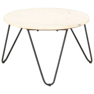 Couchtisch Weiß 65x65x42 cm Echtstein in Marmoroptik