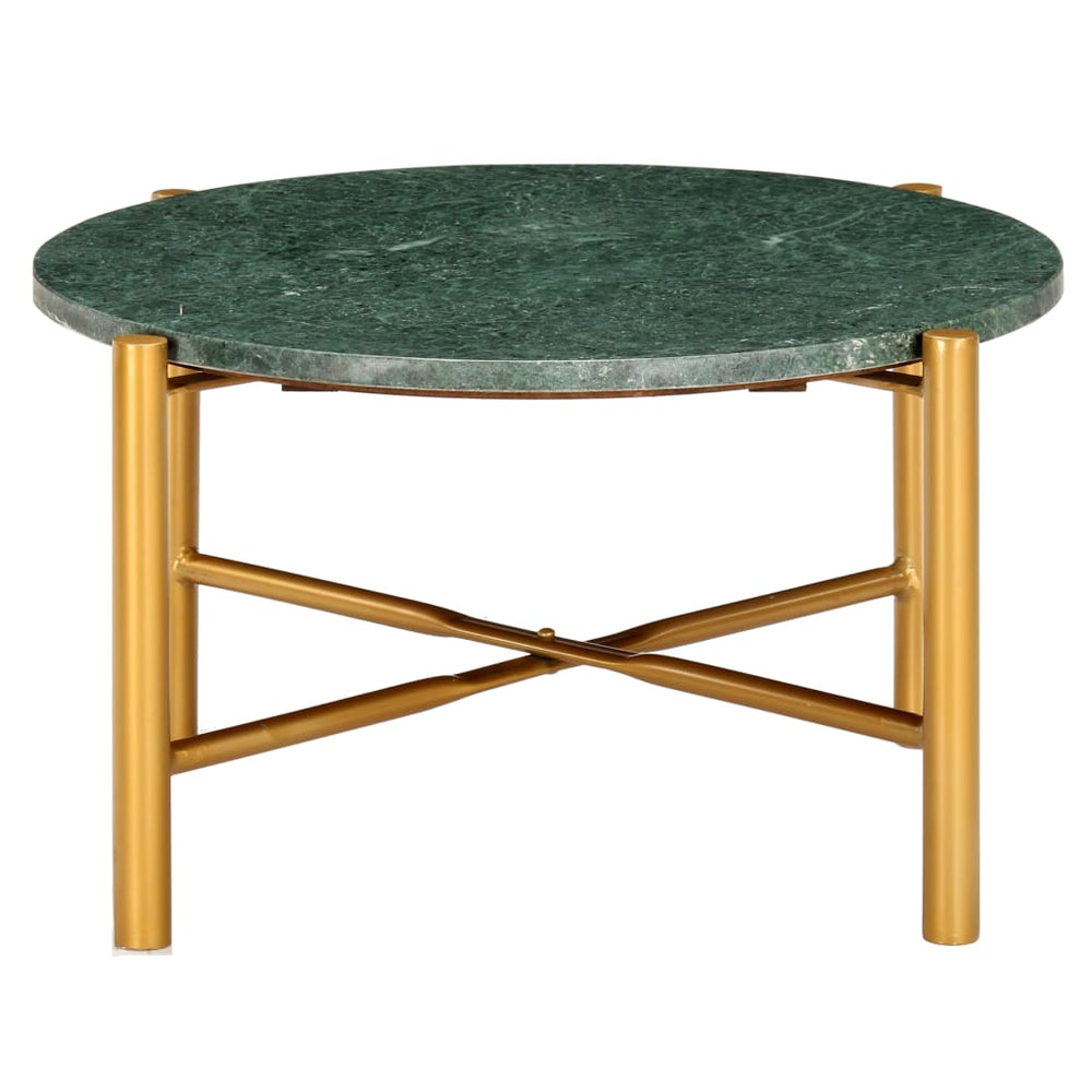 vidaXL Coffee Table Green 60x60x35 cm Marble-Look Real Stone