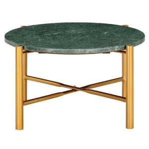 vidaXL Coffee Table Green 60x60x35 cm Marble-Look Real Stone