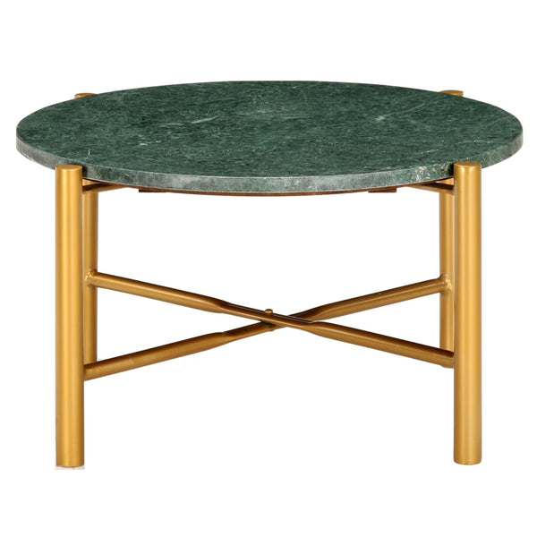 vidaXL Coffee Table Green 60x60x35 cm Marble-Look Real Stone
