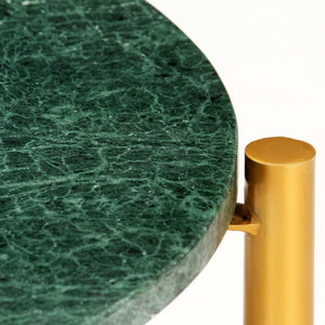 vidaXL Coffee Table Green 60x60x35 cm Marble-Look Real Stone