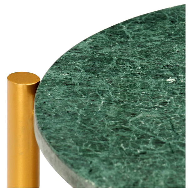 vidaXL Coffee Table Green 60x60x35 cm Marble-Look Real Stone