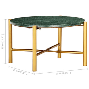 vidaXL Coffee Table Green 60x60x35 cm Marble-Look Real Stone