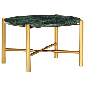 vidaXL Coffee Table Green 60x60x35 cm Marble-Look Real Stone