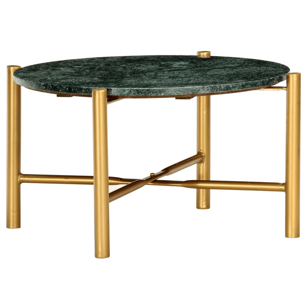 vidaXL Coffee Table Green 60x60x35 cm Marble-Look Real Stone