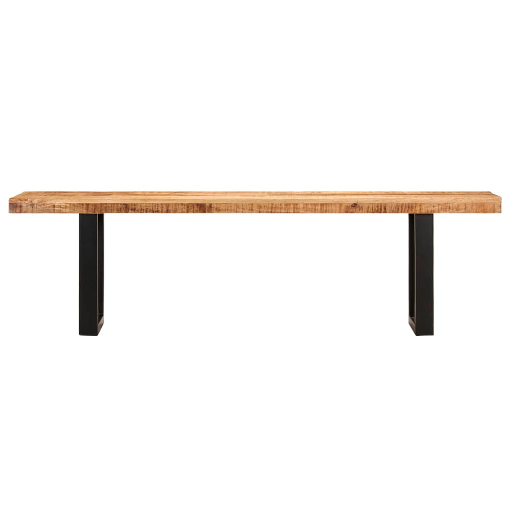 vidaXL Bench 160 cm Rough Solid Mango Wood and Steel