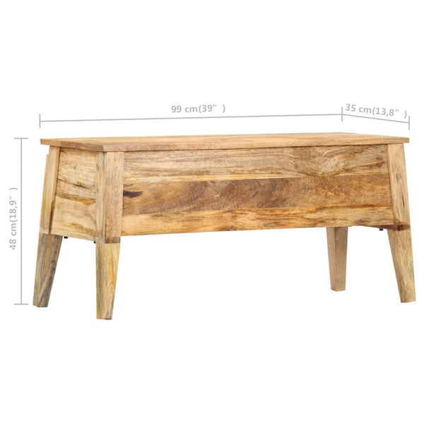 vidaXL Storage Chest 99 x 35 x 48 cm Solid Mango Wood