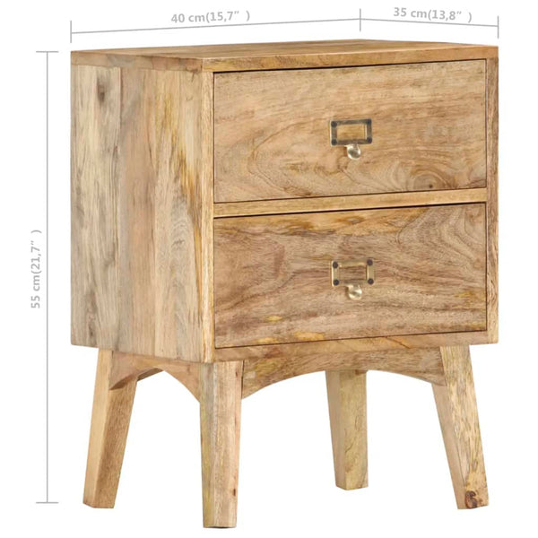 vidaXL Bedside Cabinet 40 x 35 x 55 cm Solid Mango Wood