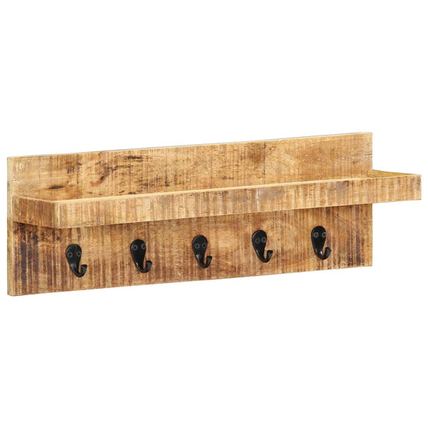 vidaXL Wall Coat Rack 60 x 15 x 20 cm Solid Rough Mango Wood