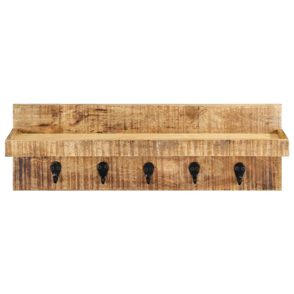 vidaXL Wall Coat Rack 60 x 15 x 20 cm Solid Rough Mango Wood
