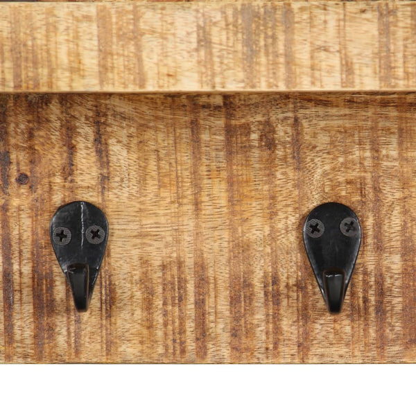 vidaXL Wall Coat Rack 60 x 15 x 20 cm Solid Rough Mango Wood