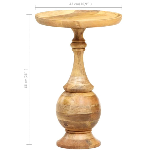 vidaXL Round Side Table 43 x 43 x 66 cm Solid Mango Wood