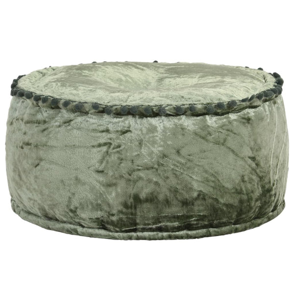 vidaXL Round Pouf Velvet 40x20 cm Green