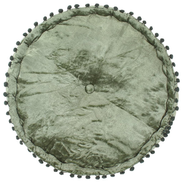 vidaXL Round Pouf Velvet 40x20 cm Green