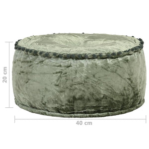 vidaXL Round Pouf Velvet 40x20 cm Green