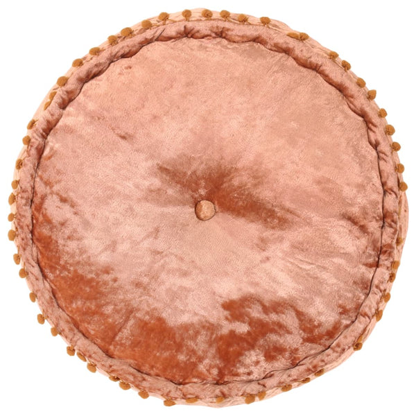 vidaXL Round Velvet Pouf 40x20 cm Rust Brown
