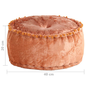 vidaXL Round Velvet Pouf 40x20 cm Rust Brown