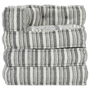 vidaXL Modular Pouffe Grey Striped Fabric