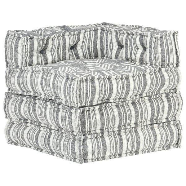 vidaXL Modular Pouffe Grey Striped Fabric