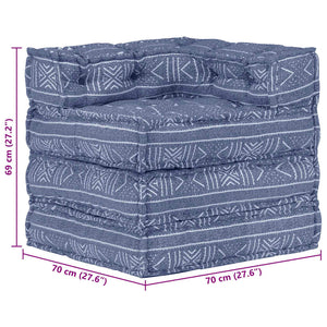 vidaXL Modular Pouf Indigo Fabric